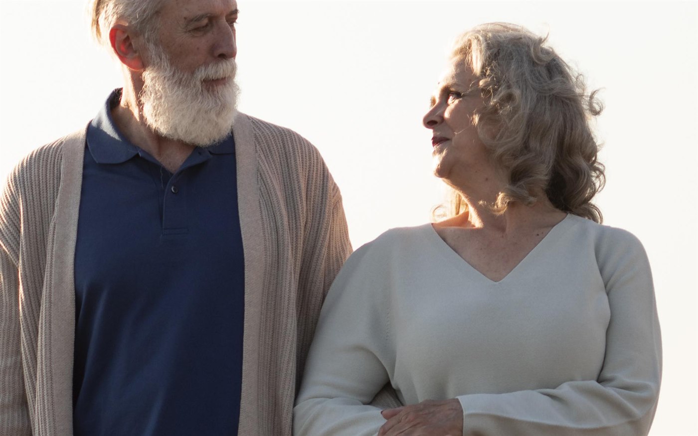 An older couple enjoying a walk together