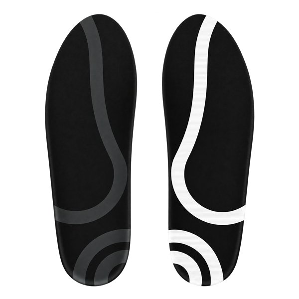 Black and white custom insole mold for prolonged standing